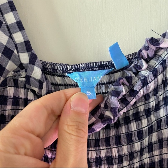 DRAPER JAMES Jo Dee Dress Nassau Navy Gingham size Small - Picture 6 of 8